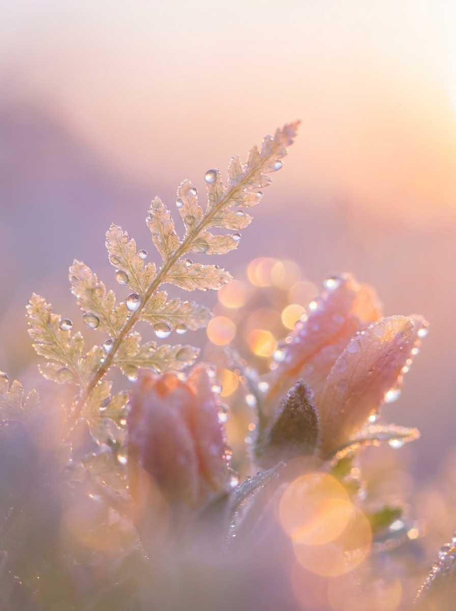 Unfurling petals backlit by morning light